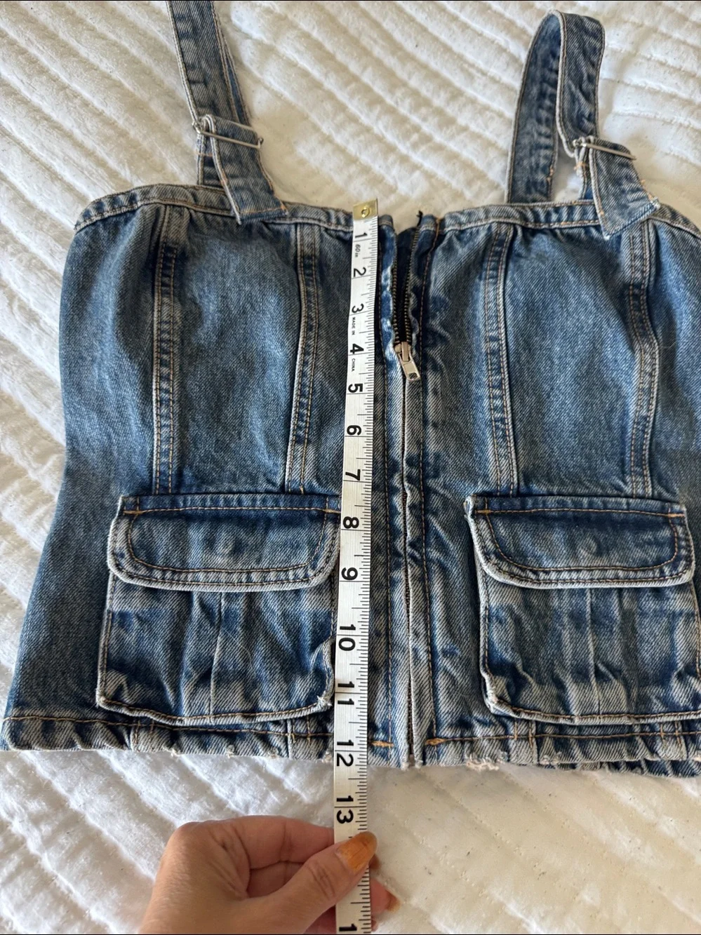 Zara Dark Blue Denim Pinafore One-Piece for Kids